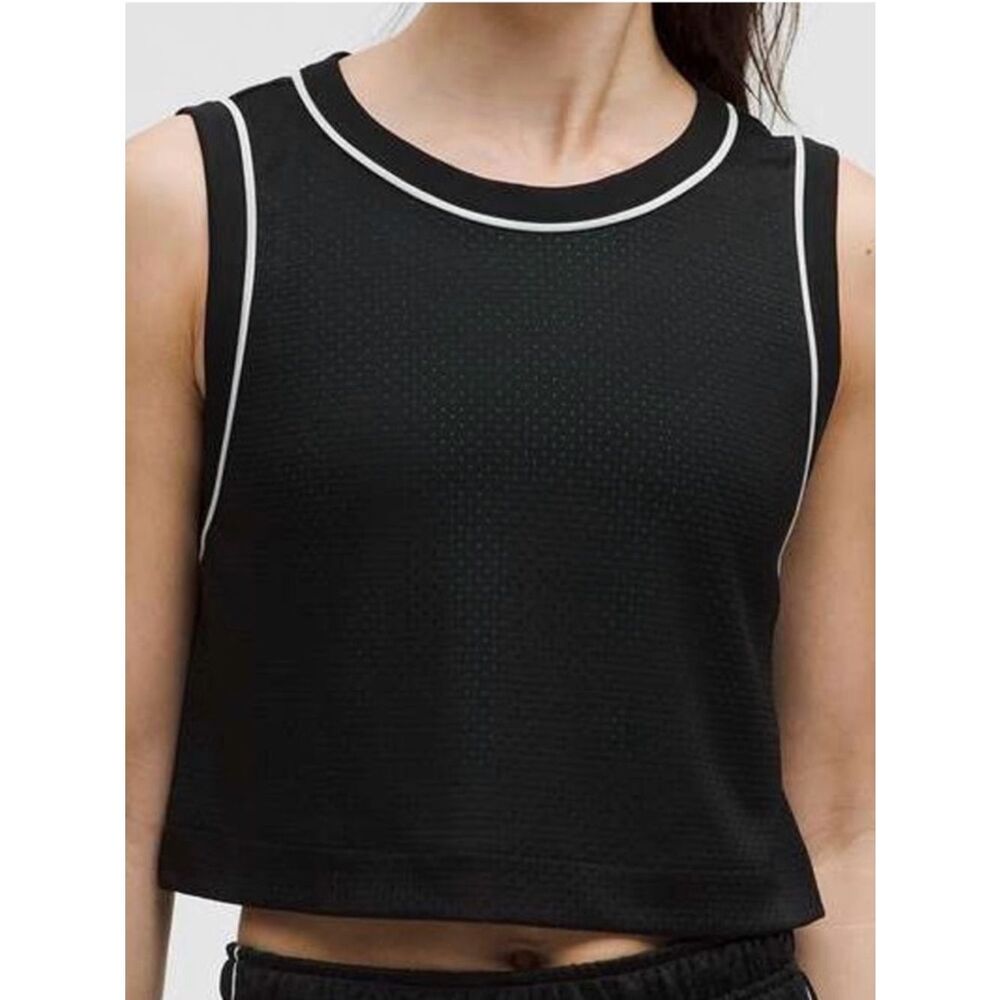 NWT lululemon double layered mesh reversible Tank with White Logo XXS workout